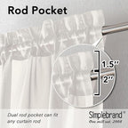 Simplebrand Ivory Short Sheer Curtains 45 Inch Length - Image 2