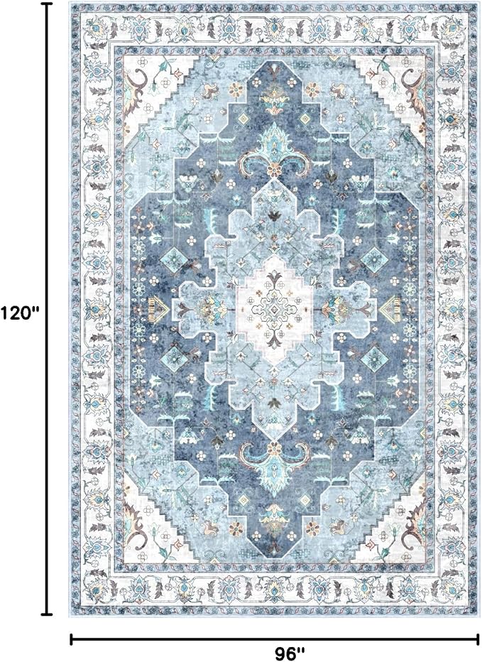 SERISSA 8x10 Washable Non Slip Boho Area Rug - Image 2