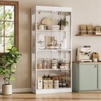 70.1" Display Cabinet with Glass Doors, 4-Tier Curio Cabinet - Image 8