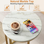 Function Home C Table End Table, Marble C Shaped Sofa Side Table, Couch Tables - Image 5