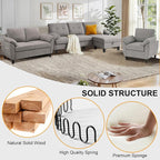 84" Convertible Sectional Sofa Set, 3 Seat L Shaped Couch - Image 3