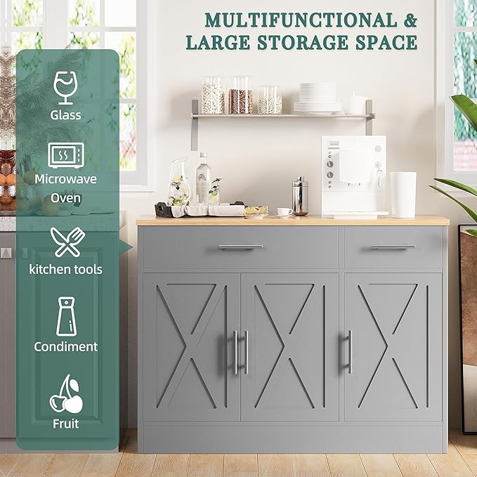 Shintenchi Modern Farmhouse Sideboard Buffet Cabinet - Image 5