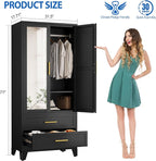 GAIOUS Steel Armoire Wardrobe Closet - Image 2
