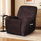 ANARACHON Leather Look Recliner Chair Covers, 4-Pieces Stretch Recliner Cover - Image 2