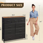 WLIVE 9 Drawer Dresser, Fabric Storage Tower - Image 3