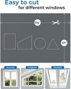 Blackout Curtains for Bedroom 114"x57" Portable No Drill Black Out Curtains - Image 4