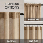 MIULEE Brown Linen Curtains 52x108 Inch Long - Image 3