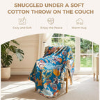 LUTBM Throw Blanket for Couch Sofa 100% Cotton Blankets for Bedroom Living Room - Image 4