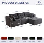 MAXYOYO Modular Sectional Sofa Couch, L Shaped Modern Cloud Couch - Image 2