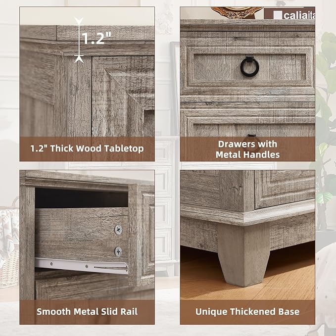 Joaxswe Farmhouse 5 Drawer Dresser - Image 9