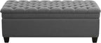WUTUTUEE 51" Fabric Storage Ottoman Bench, Upholstered Rectangle End of Bed by WUTUTUEE
