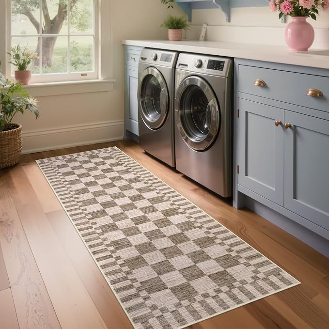 GarveeHome 2x12 Checkered Kitchen Runner Rug - Image 2