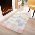 Noahas 2x4 Rainbow Fluffy Soft Runner Rug Non-Slip by ModernHomeDecor