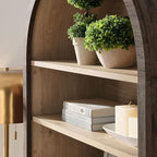 Modway Nolan Tall Arched Storage Display Cabinet in Dark Walnut - Image 6