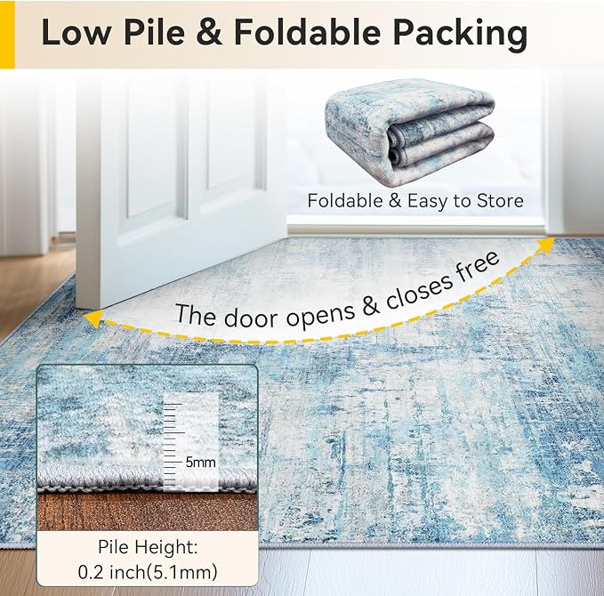 RELEANY Washable 5'x7' Abstract Area Rug - Image 6