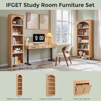 IFGET 76" Tall Arched Bookcase, Farmhouse 5 Tiers Narrow Arched Bookshelf - Image 6
