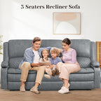 Yolsali 3-Seater Recliner Sofa, Manual Reclining Couch - Image 8