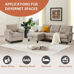 2 Piece Sectional Sofa Set, 3 Seat L Shaped Couches - Image 6