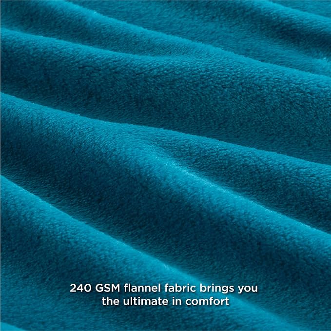 Bedsure GentleSoft Fleece Blankets King Size Teal - Image 5