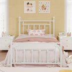 SHA CERLIN 14" Twin Size Metal Platform Bed Frame/Victorian Headboard and by SHACERLIN