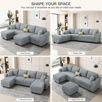 Belffin U Shaped Couch with Reversible Chaises Sectional Couches - Image 4