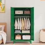 71 "Metal Armoire Wardrobe Closet, Steel Clothing Storage Cabinet - Image 9