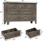 IDEALHOUSE 7 Drawer Dresser, Large Wooden Storage Chest of Drawers - Image 2