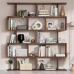 Cozy Castle Set of 2 Geometric Bookcase, S-Shaped Modern Bookshelf, Room - Image 3