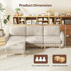Vesgantti 97" Modular Sectional Sofa Light Gray, L-Shaped Couch - Image 2