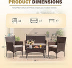 Homall 4 Pieces Outdoor Patio Furniture Sets Rattan Chair Wicker Set, Outdoor - Image 6
