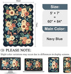 DUKINO 5x7 Area Rugs for Bedroom, Floral Washable Rug Non Slip, Stain Resistant - Image 2