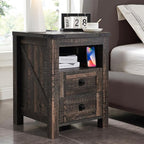 T4TREAM Nightstand with Charging Station, End Table, Side Table with 2 Drawers by T4TREAMFurniture