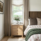 100% Blackout Linen Textured Curtains 96 Inch Long, Burlywood Birch | 100% - Image 2