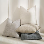 Volcanics Boho Throw Pillow Covers 20x20 Set of 4, Neutral Chenille Decorative - Image 2