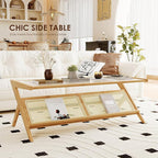 Bamworld Rattan Coffee Table Mid-Century Modern Coffee Table BambooTable - Image 4