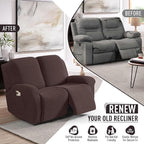 TAOCOCO Recliner Loveseat Slipcover, 6 Pieces Dual Recliner Sofa Covers - Image 5