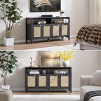 SICOTAS Rattan TV Stand for Television up to 120 Inch - Image 6