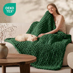 L'AGRATY Chunky Knit Throw Blanket - Image 2