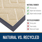 OLANLY Front Door Mat Outside 71x47, All-Season Absorbent Rubber Doormat | Beige - Image 5