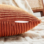 Fancy Homi Set of 2 Burnt Orange Decorative Throw Pillow Covers 22x22 Inch - Image 3