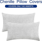 CaliTime Decorative Throw Pillow Covers 20 X 12 Inches Moonbeam Gray | Pack of 2 - Image 6