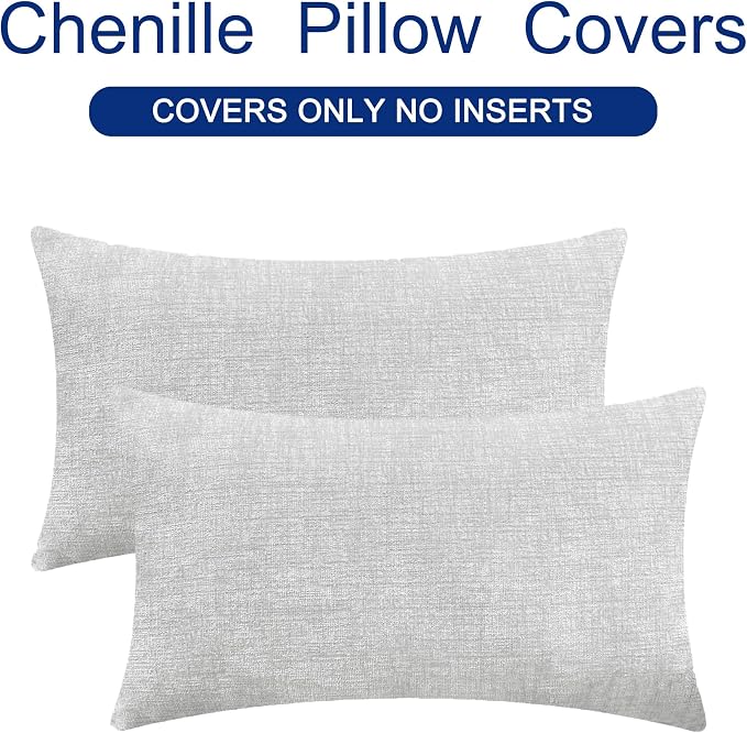 CaliTime Decorative Throw Pillow Covers 26 X 16 Inches Moonbeam Gray | Pack of 2 - Image 6