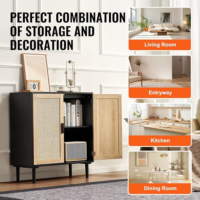 VEVOR Rattan Cabinet, Buffet Cabinet - Image 8