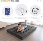 MAXYOYO 6" Folding Sofa Bed for Floor, Tufted Tri-Fold Floor Mattress - Image 8