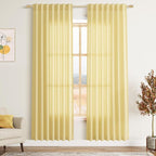 Yellow Linen Curtains 80 Inches Long by Nanspring