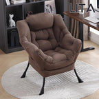 LITA Lazy Chair with Armrests and Side Pocket, Modern Upholstered Accent - Image 7