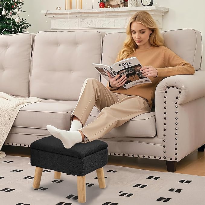 Storage Ottoman, Small Foot Stool Ottoman - Image 8