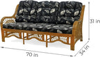 Malibu Lounge Set of 4: 2 Natural Rattan Wicker Chairs, Three-Seater Sofa and - Image 4