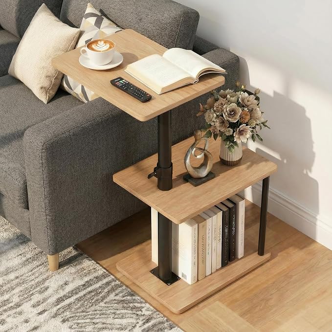 Faesun 360° Swivel Side Table for Height Adjustable, C Shaped End Table for by Faesun