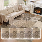 UERMEI 10x12 Area Rug for Living Room, Washable Brown Modern Geometric - Image 6